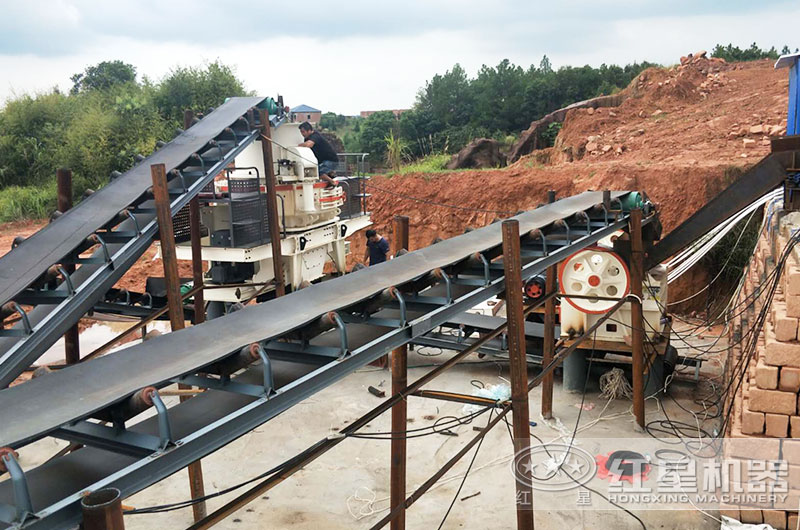 江蘇客戶鵝卵石制砂機工作現場實拍圖 江蘇客戶鵝卵石制砂機工作現場實拍圖