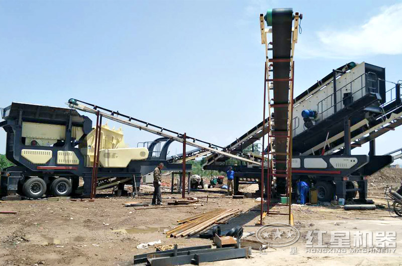 移動式建筑垃圾破碎機工作現場實拍 移動式建筑垃圾破碎機工作現場實拍